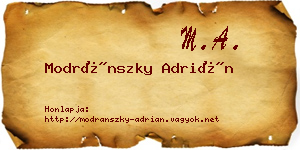 Modránszky Adrián névjegykártya