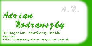 adrian modranszky business card