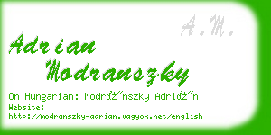 adrian modranszky business card